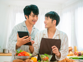 couple gay concept.asia gay couple spending time together