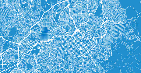 Urban vector city map of Belo Horizonte, Brazil