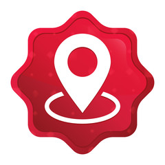 Map point icon misty rose red starburst sticker button