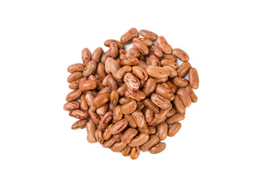 Pinto bean heap isolated on white background. nutrition. bio. natural food ingredient.