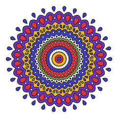 Colorful Mandala Design. Decoration Ornament Or For A Coloring Book Page
