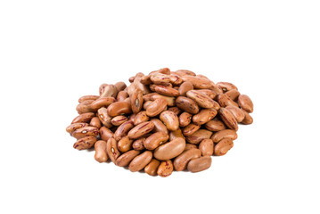 Pinto bean heap isolated on white background. nutrition. bio. natural food ingredient.