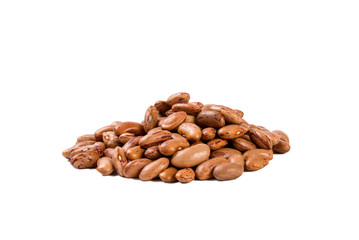 Pinto bean heap isolated on white background. nutrition. bio. natural food ingredient.