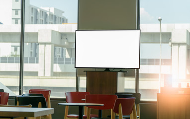 Blank billboard posters in the shopping mall,Empty advertising billboard.