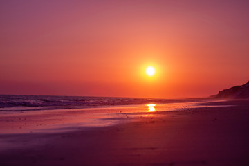 Fototapeta premium sunset on an empty beach