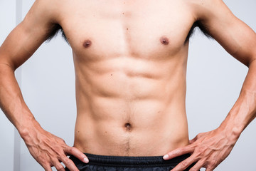 Obraz premium Sexy six pack muscular male torso