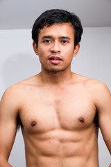 Fototapeta premium Sexy six pack muscular male torso