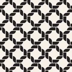 Vector woven seamless pattern. Stylish interweaving texture. Decorative geometric interlaced lines.