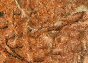 Detailed close-up grunge clouds abstract background. Dry brush strokes hand drawn oil painting on canvas texture. Creative simple pattern for graphic work, web design or wallpaper. Chaotic splashes.