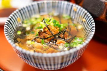 Grilled Eel on Rice, Hitsumabushi Style, Nagoya, Japan.