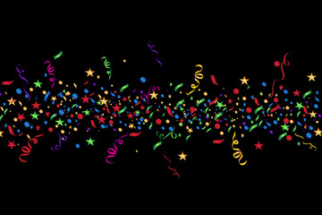 Colorful confetti isolated. Festive vector background