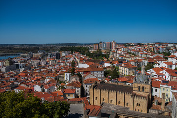 View of Coimbra city from Coimbra University in Portugal