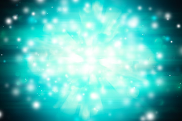 white bokeh blur background / Circle light on blue background / abstract light background