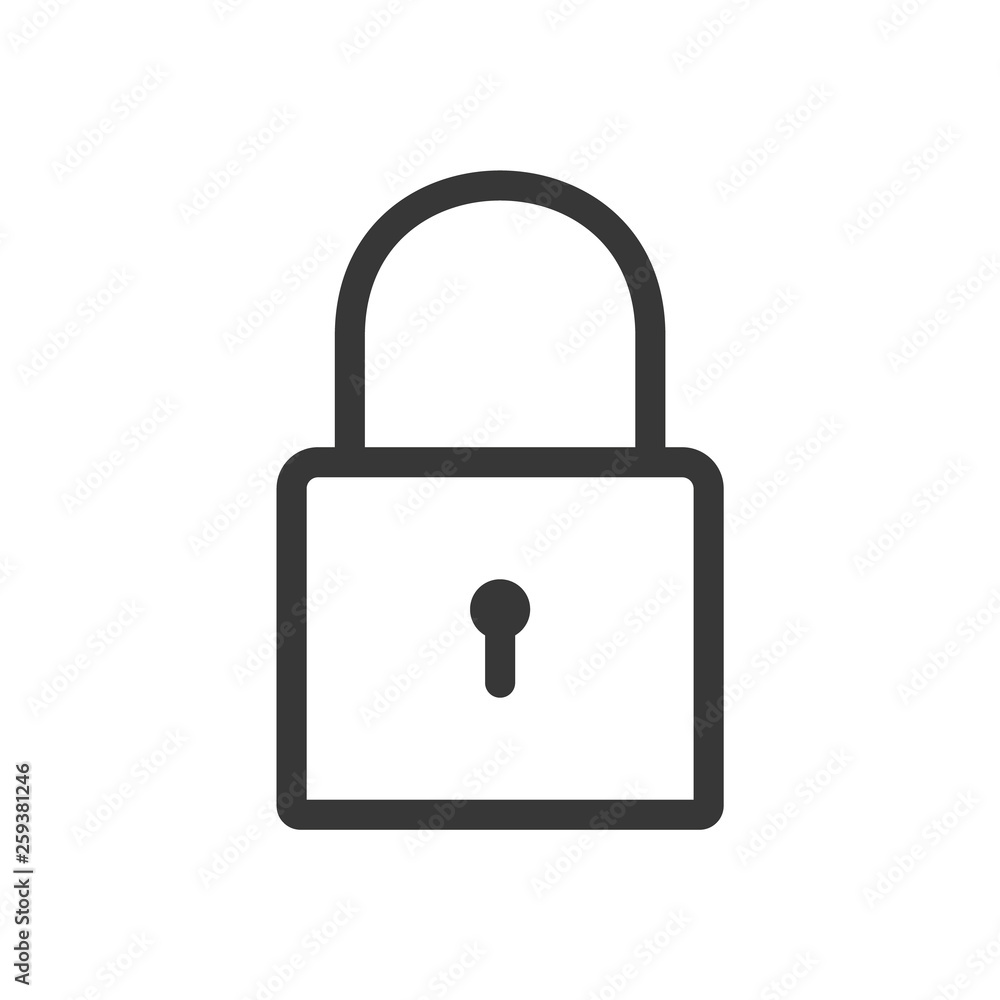 Poster lock outline vector. lock flat style icon. security sign. lock icon in trendy flat style isolated ve