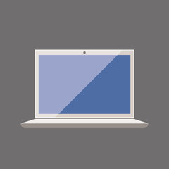 Laptop notebook flat style icon on grey background vector eps10. Laptop notebook computer vector.