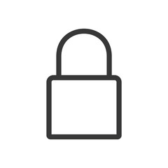 Lock outline vector. Lock flat style icon. Security sign. Lock Icon in trendy flat style isolated on white background. 