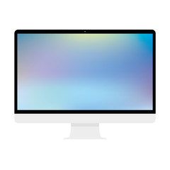 Computer display with screen. Front view. Computer screen isolated on white background vector eps10