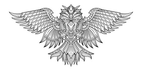 Vector hand drawn coloring book Birds in my imagination.
