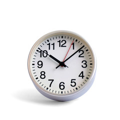 Modern design alarm clock isolated on white background. This has clipping path