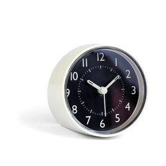 Modern design alarm clock isolated on white background. This has clipping path
