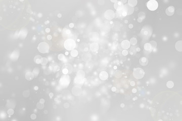 Plakat white blur abstract background. bokeh christmas blurred beautiful shiny Christmas lights