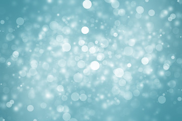 white bokeh blur background / Circle light on blue background / abstract light background