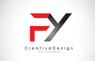 Red and Black FY F Y Letter Logo Design. Creative Icon Modern Letters Vector Logo.