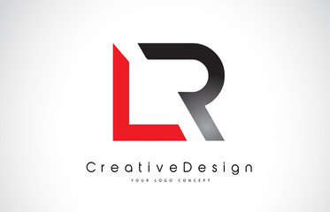 Red and Black LR L R Letter Logo Design. Creative Icon Modern Letters Vector Logo.