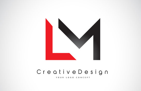 Red and Black LM L M Letter Logo Design. Creative Icon Modern Letters Vector Logo.