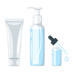 cosmetic care product in bottle
