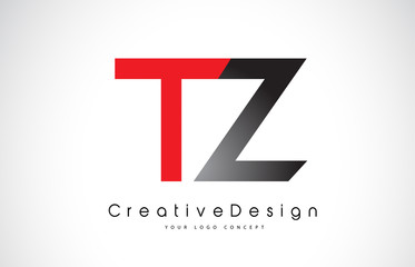 Obraz premium Red and Black TZ T Z Letter Logo Design. Creative Icon Modern Letters Vector Logo.