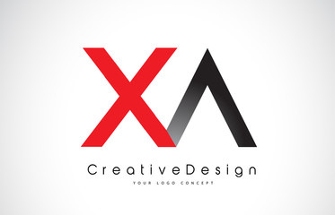 Fototapeta premium Red and Black XA X A Letter Logo Design. Creative Icon Modern Letters Vector Logo.