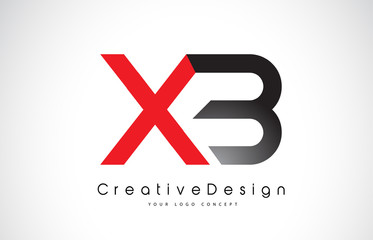 Red and Black XB X B Letter Logo Design. Creative Icon Modern Letters Vector Logo.