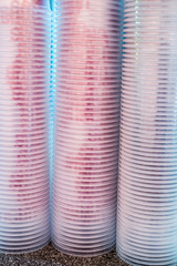 stack of plastic glasses