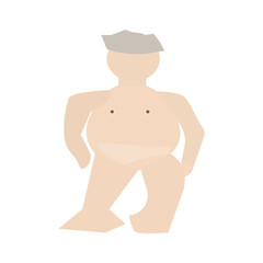Naked man shows the beauty of the human body. naked man icon vector eps10