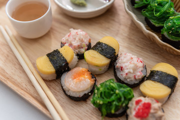 Sushi Set,Japanese sushi,Sushi on black stone,Japanese sushi on black stone 