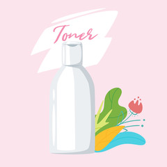 cosmetic care product in bottle