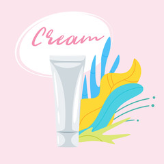cosmetic care product in bottle