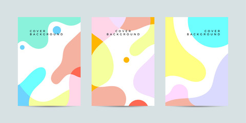 Obraz premium Placard templates set with abstract fluid design elements. Modern art for covers, banners, flyers and posters. Eps10 vector illustrations