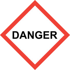 Hazard sign with danger text