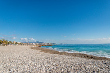 Fototapeta na wymiar Seacoast of Cagnes-sur-Mer in a sunny winter day
