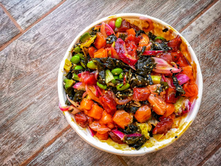 Colourful Hawaii poke bowl