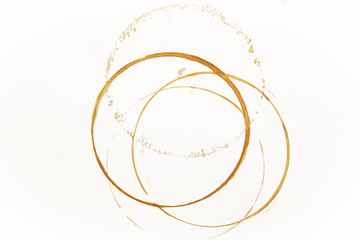 Spots from a cup of coffee on white paper / Coffee Stains Set / coffee paint stains