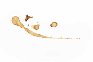 Spots from a cup of coffee on white paper / Coffee Stains Set / coffee paint stains