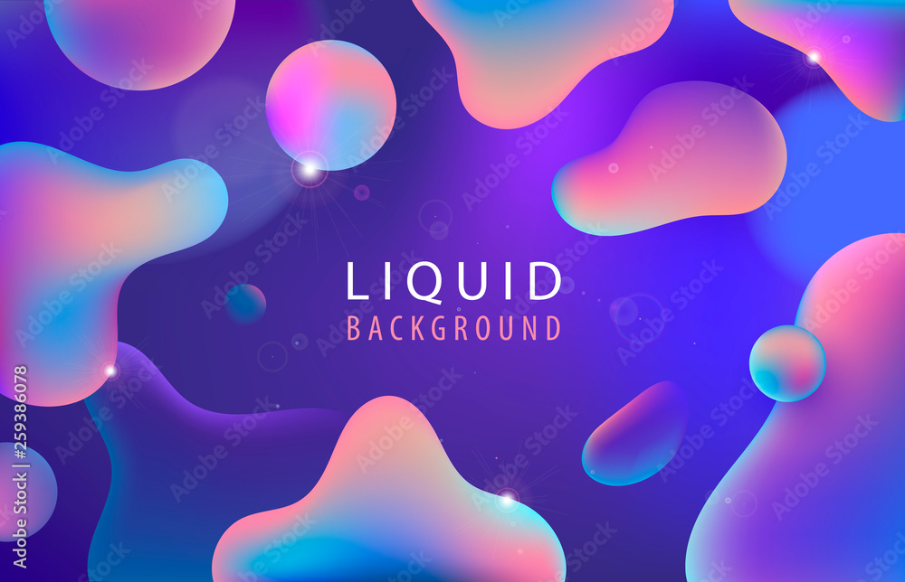 Aufkleber vector abstract liquid flow background. fluid gradient 3d shapes composition. futuristic design post