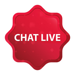 Chat Live misty rose red starburst sticker button