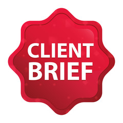 Client Brief misty rose red starburst sticker button