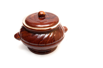 pots for baking on white background