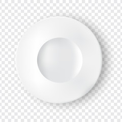 Mock up Realistic White Plate or Dish for food with transparent Background illustration