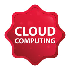 Cloud Computing misty rose red starburst sticker button